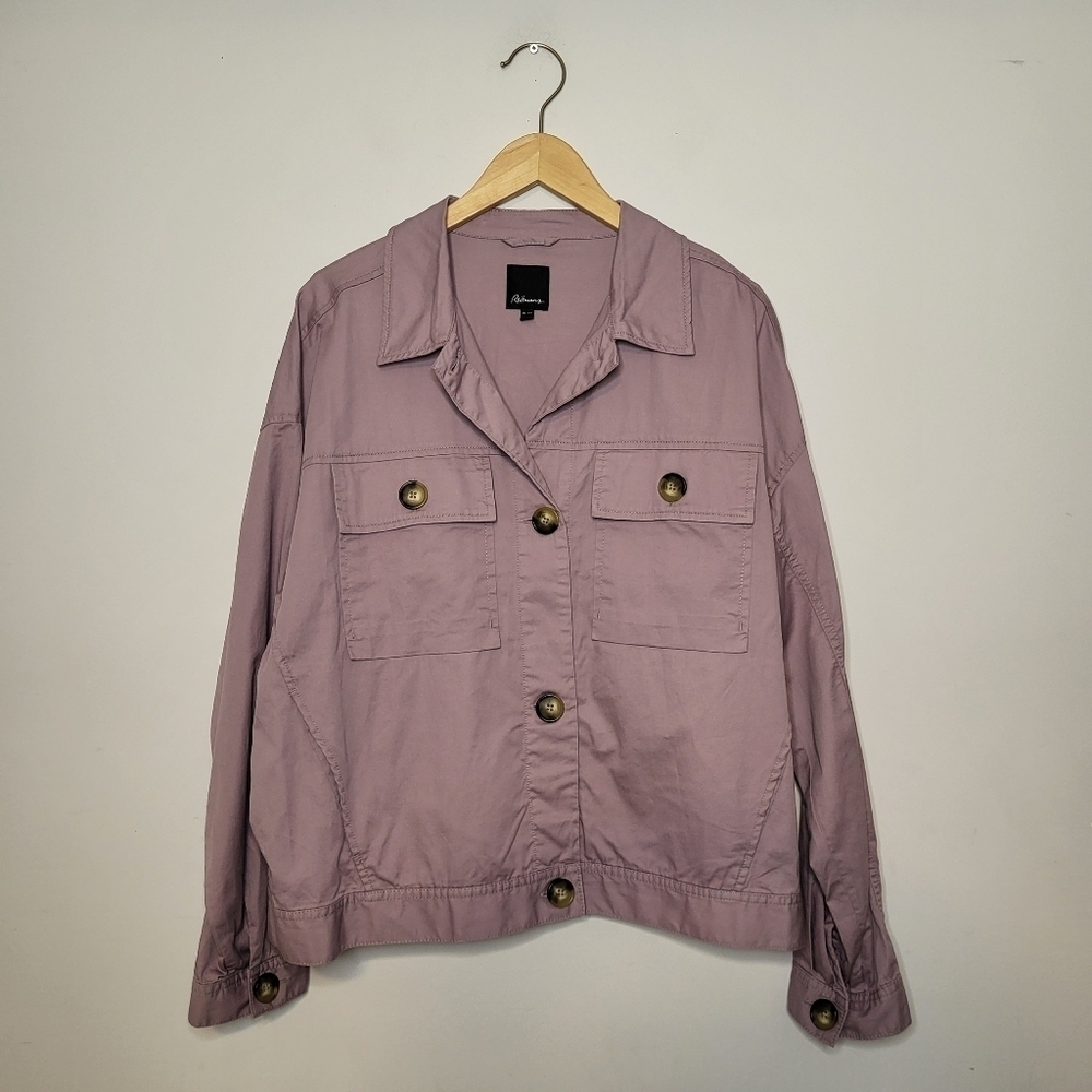 Reitmans Button Front Pocket Long Sleeve Casual Blazer Jacket Purple Size XL